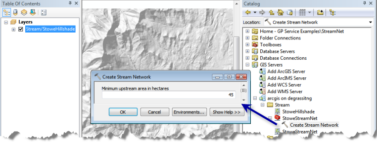 ArcMap vor der Ausführung des Service ArcMap vor der Ausführung des Service